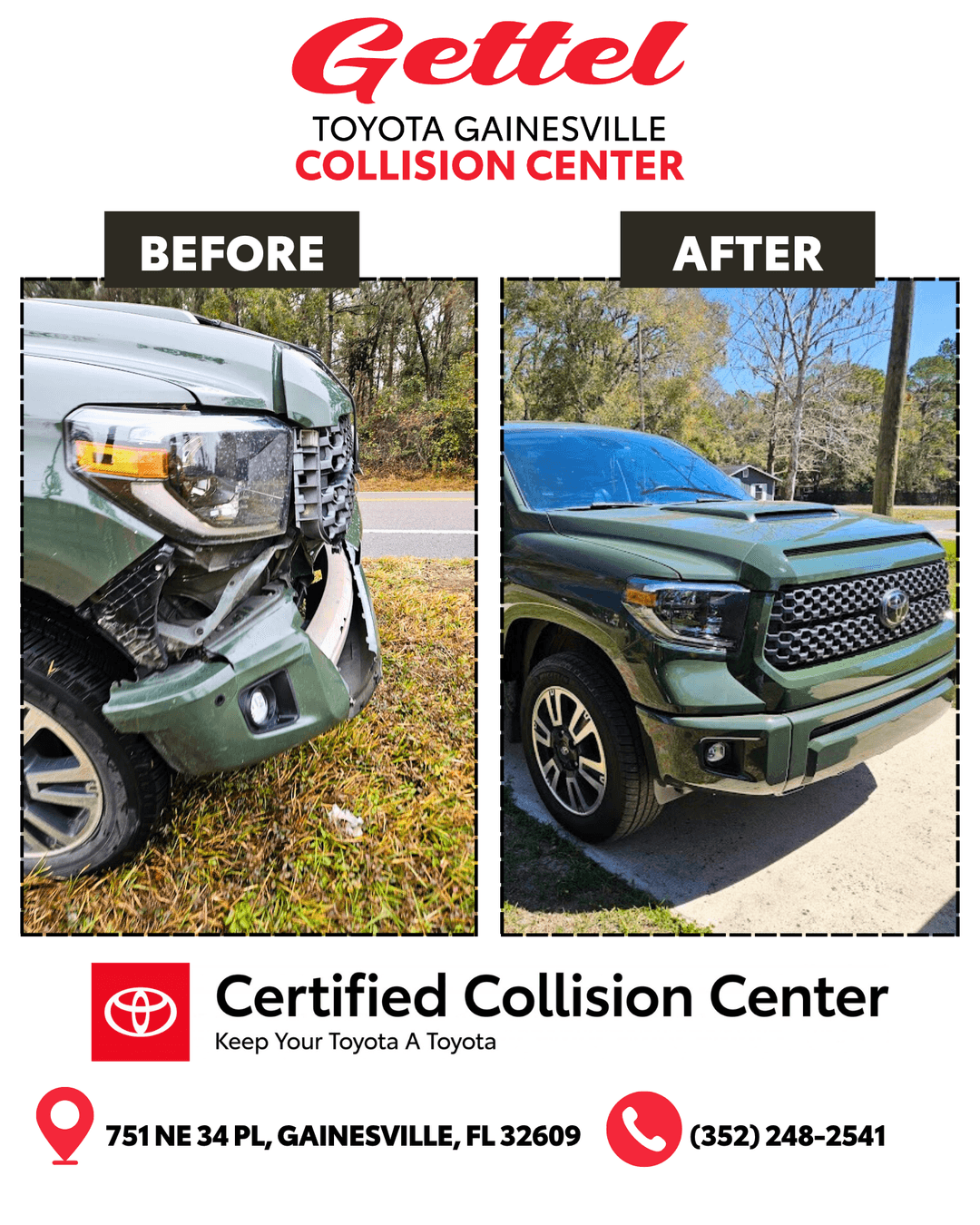 Before and After Collision Repair Example 1