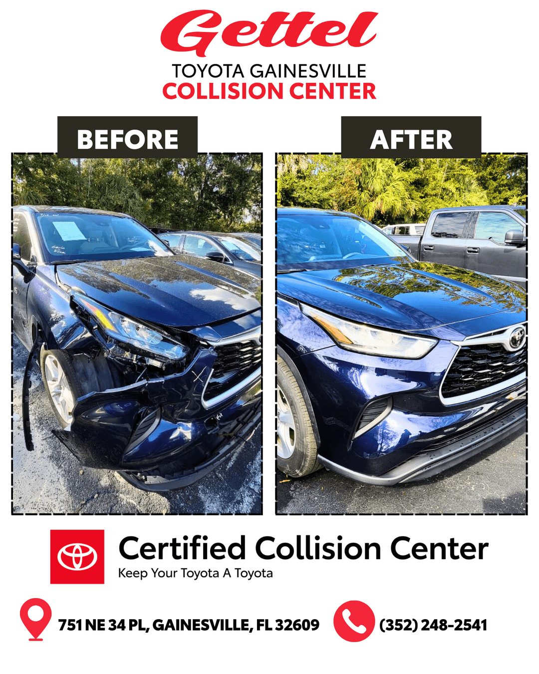 Before and After Collision Repair Example 2