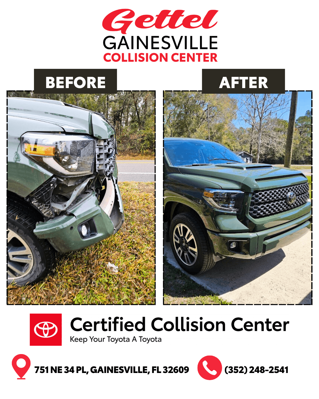 Before and After Collision Repair Example 1