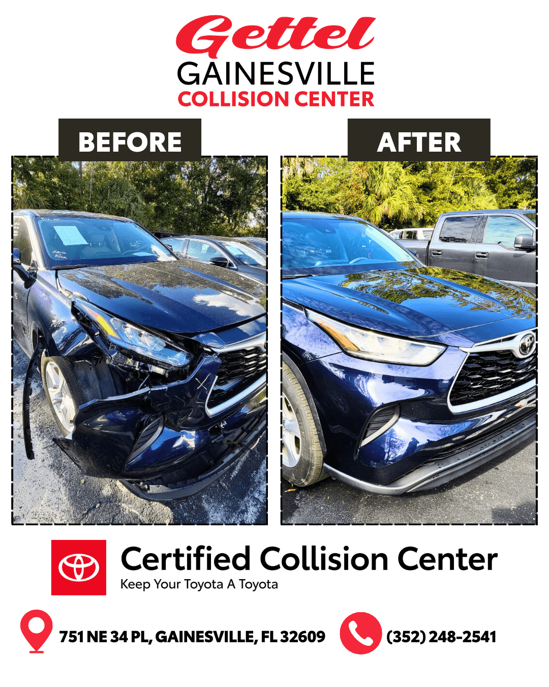 Before and After Collision Repair Example 2