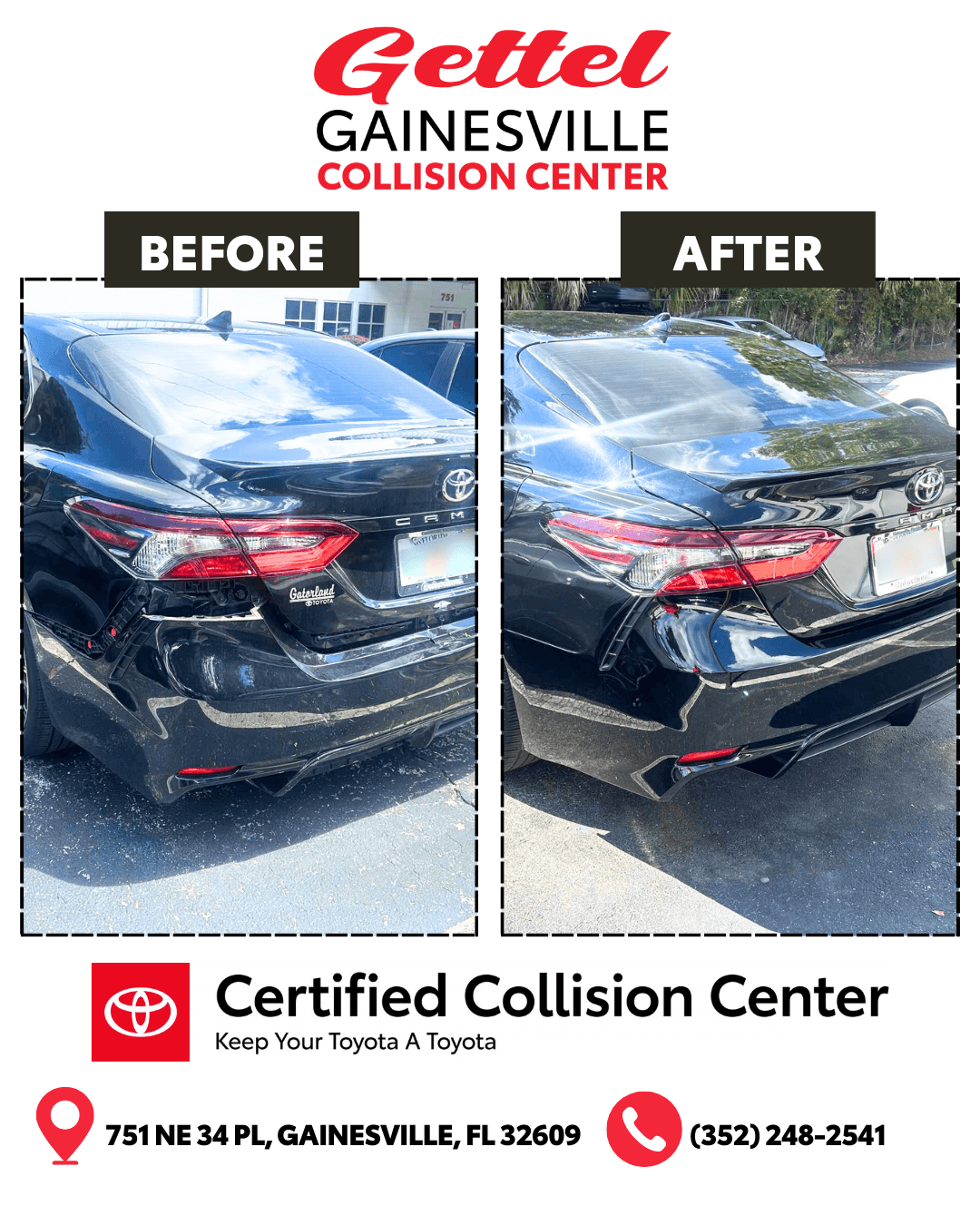 Before and After Collision Repair Example 6 - Gainesville